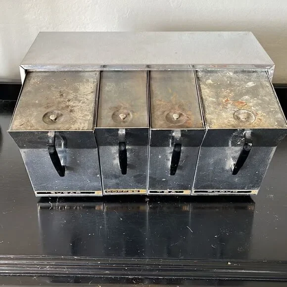 Vintage VERY RARE Sugar, Coffee, Tea, and Flower Lincoln Beauty Canister - Picture 2 of 16